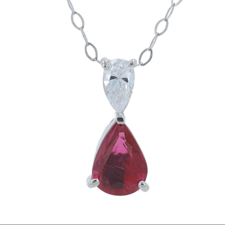 PT900 1.01 CT Myanmar Ruby Pendant<p><strong>AIGS Available</p></strong>