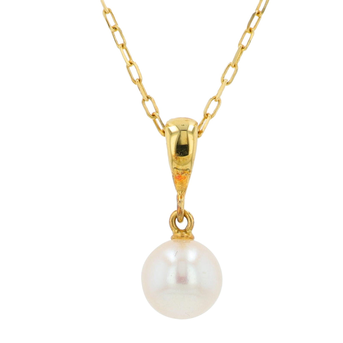 18K YG 5.7MM Pearl Drop Pendant