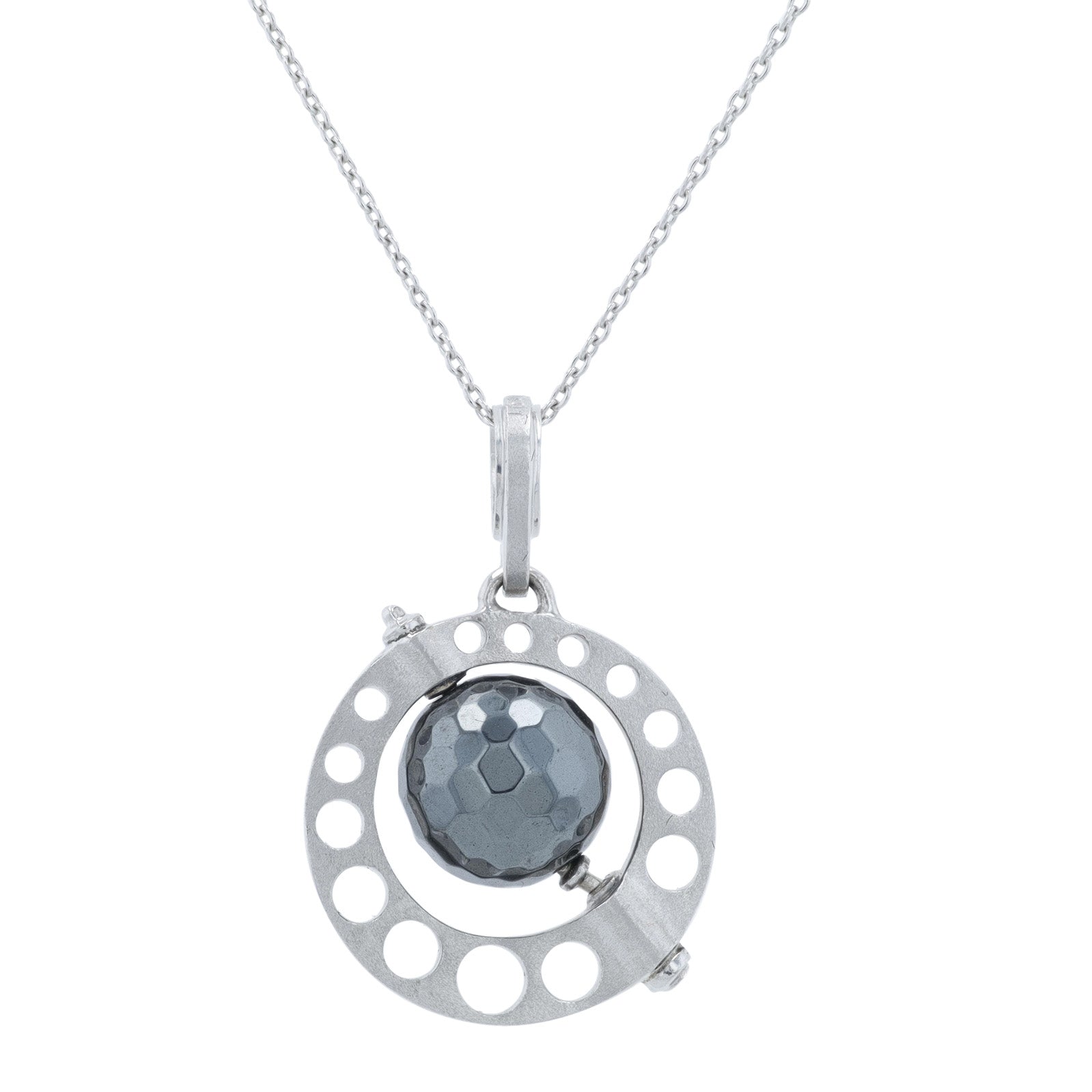 18K WG Hematite Pendant