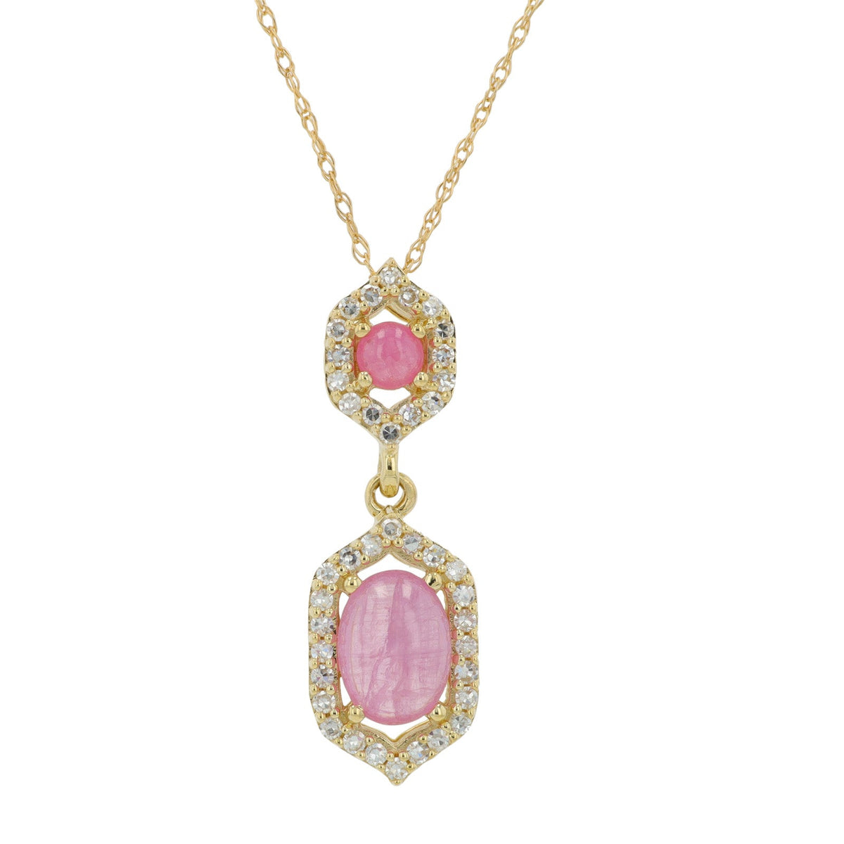 10K YG 1.40 CT Pink Sapphire Pendant