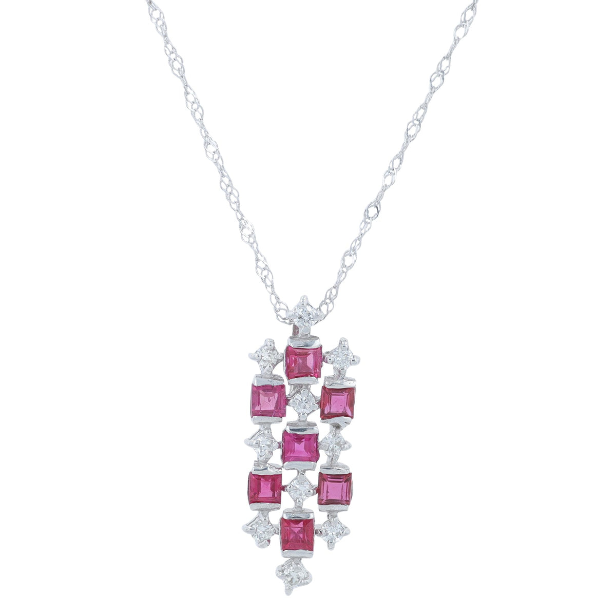 18K WG .75 CTW Ruby Pendant