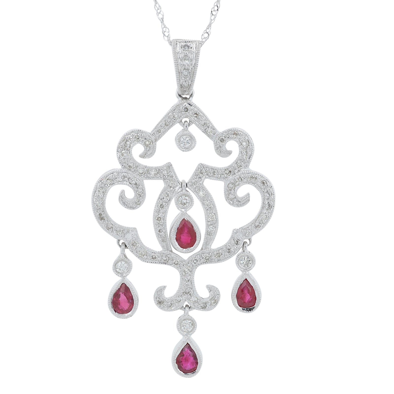 18K WG .90 CTW Ruby Pendant