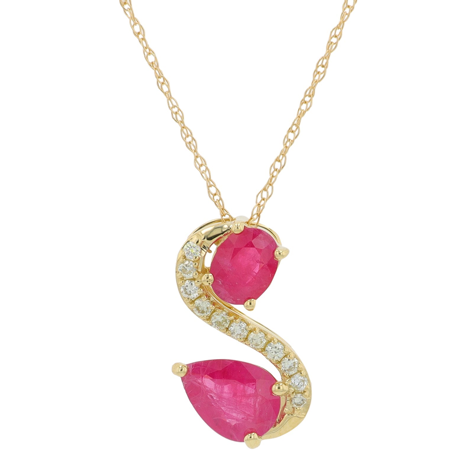 14K YG 1.10 CTW Ruby Pendant