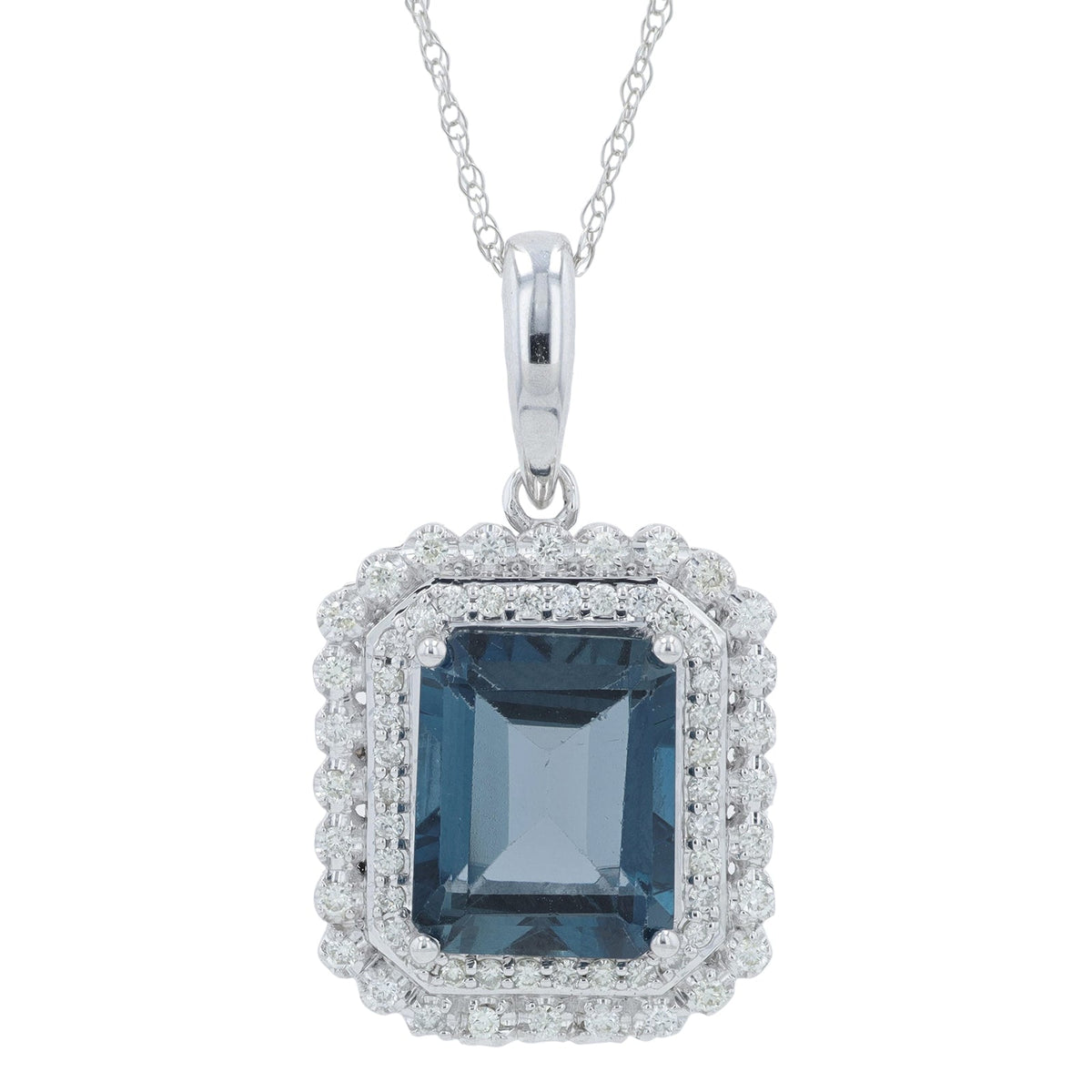 14K Gemstone Halo Pendant<p><strong>More Colors Available</p></strong>