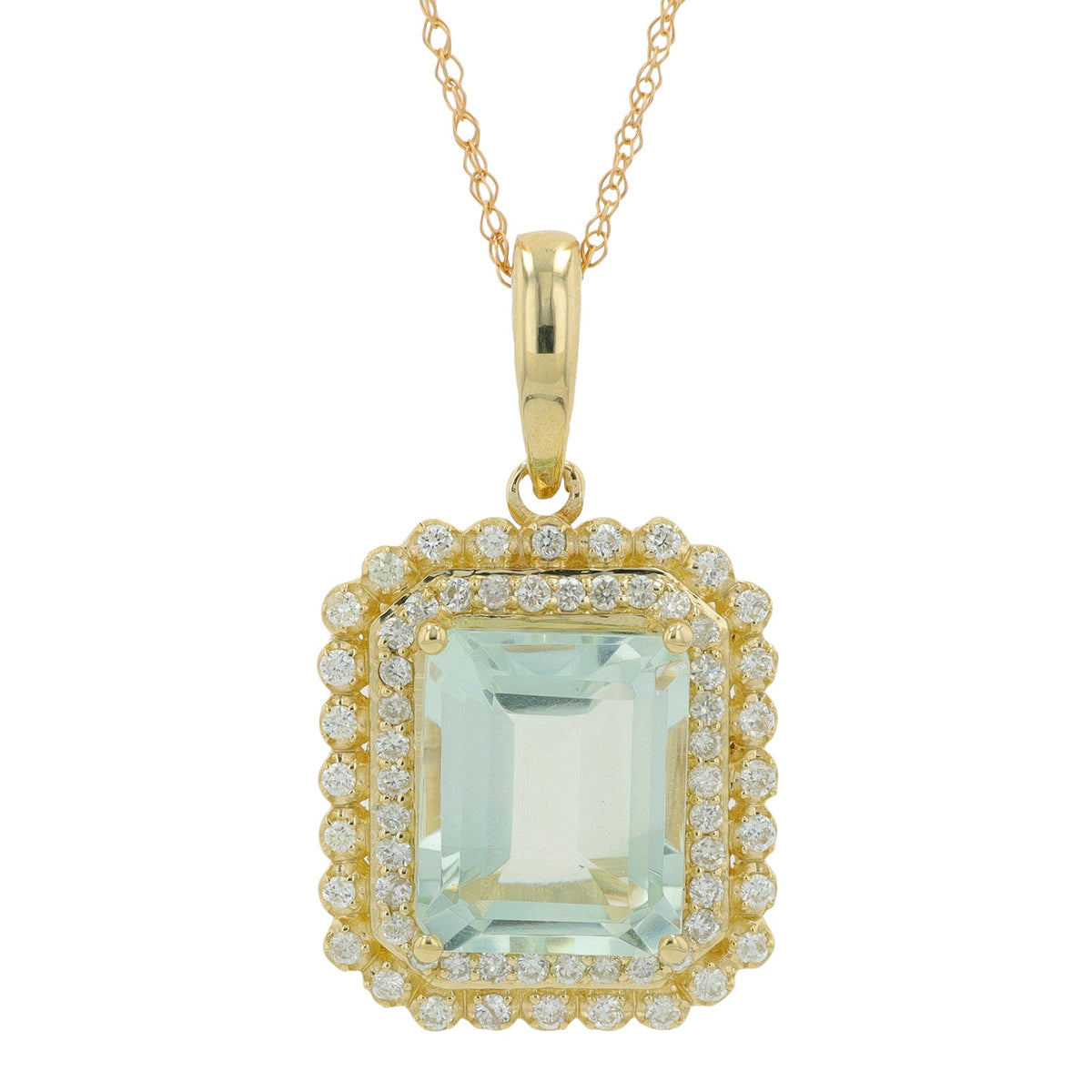 14K Gemstone Halo Pendant<p><strong>More Colors Available</p></strong>