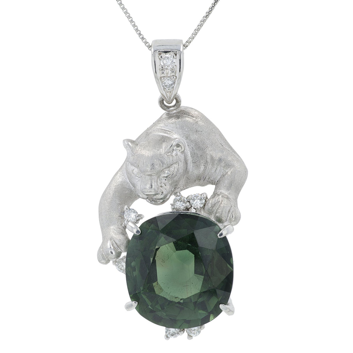 PT850/900 10.39 CT Tourmaline Panther Pendant