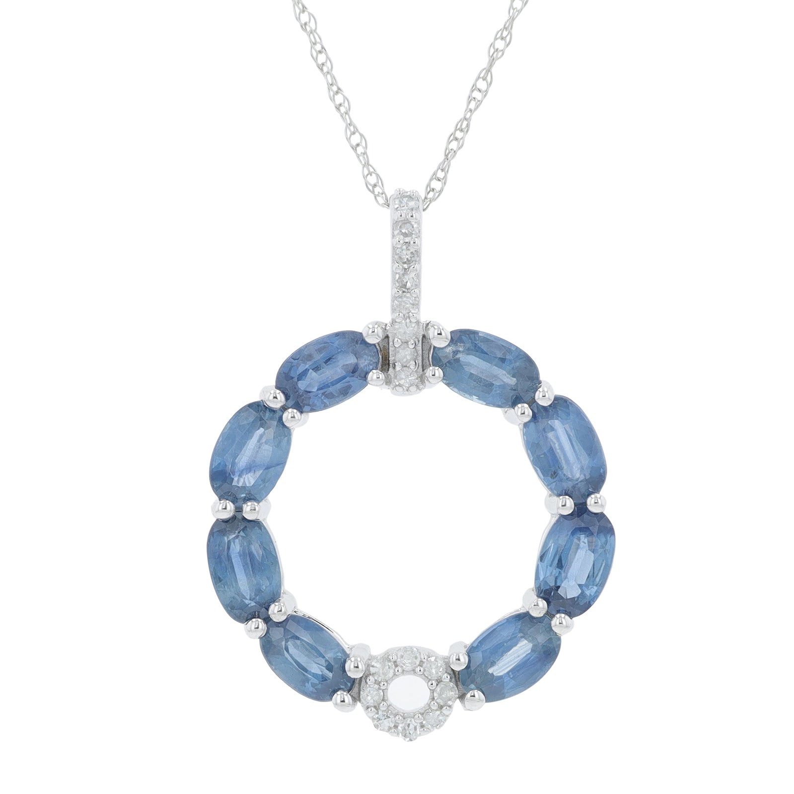 14K 2.56 CT Sapphire Circle Pendant<p><strong>More Colors Available</p></strong>
