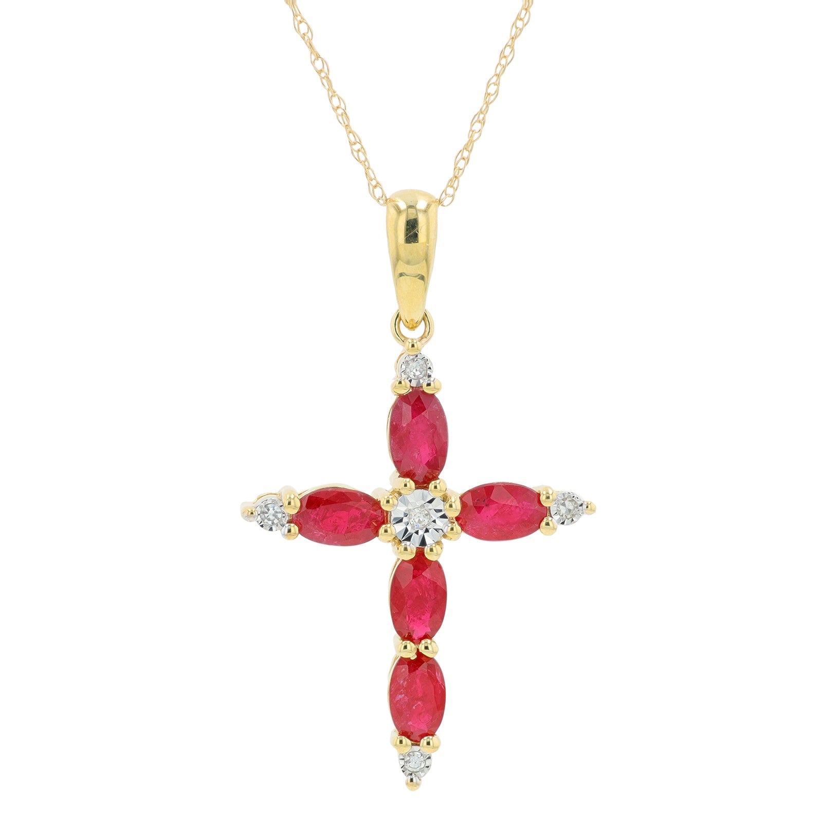 10K Gemstone Cross Pendant<p><strong>More Colors Available</p></strong>