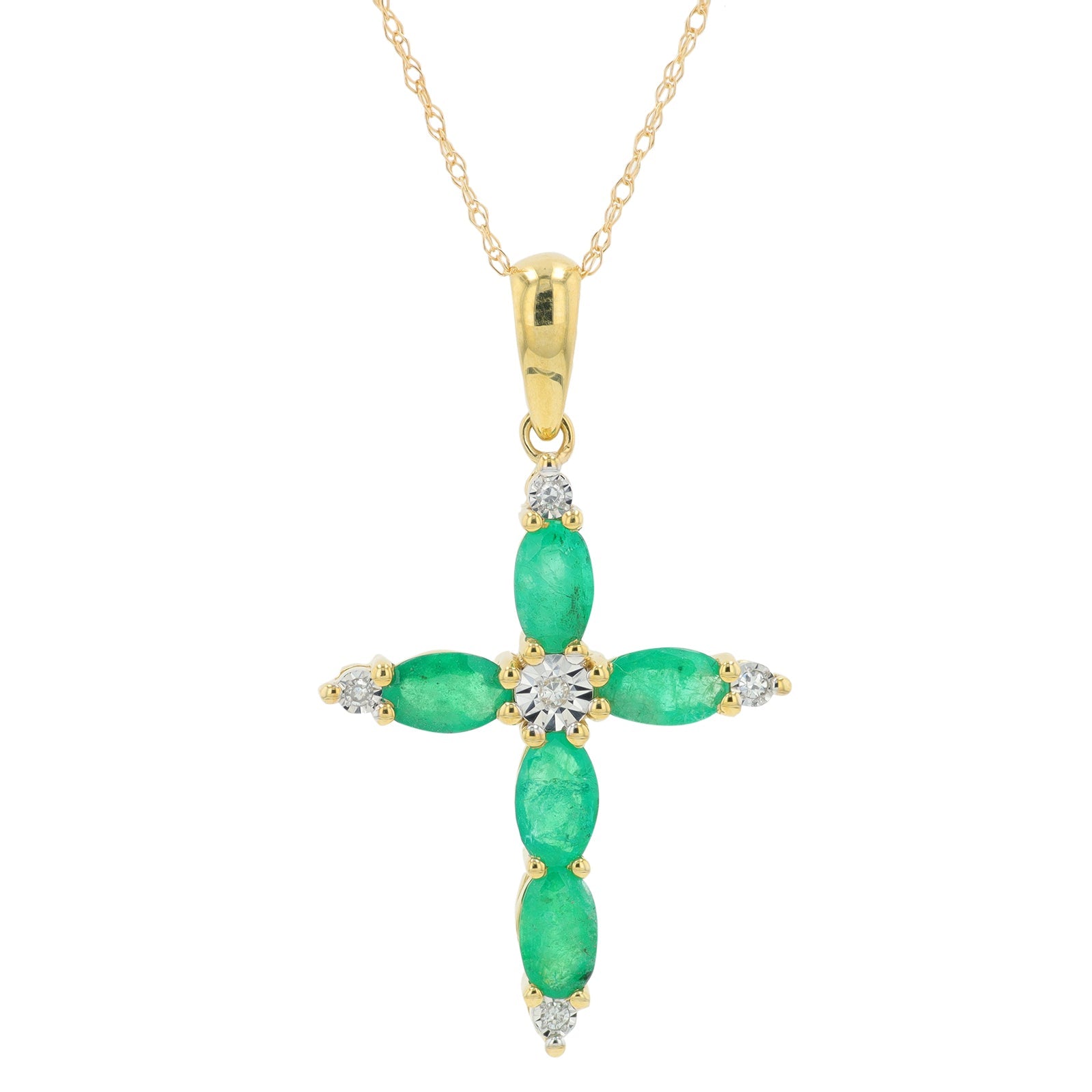 10K Gemstone Cross Pendant<p><strong>More Colors Available</p></strong>