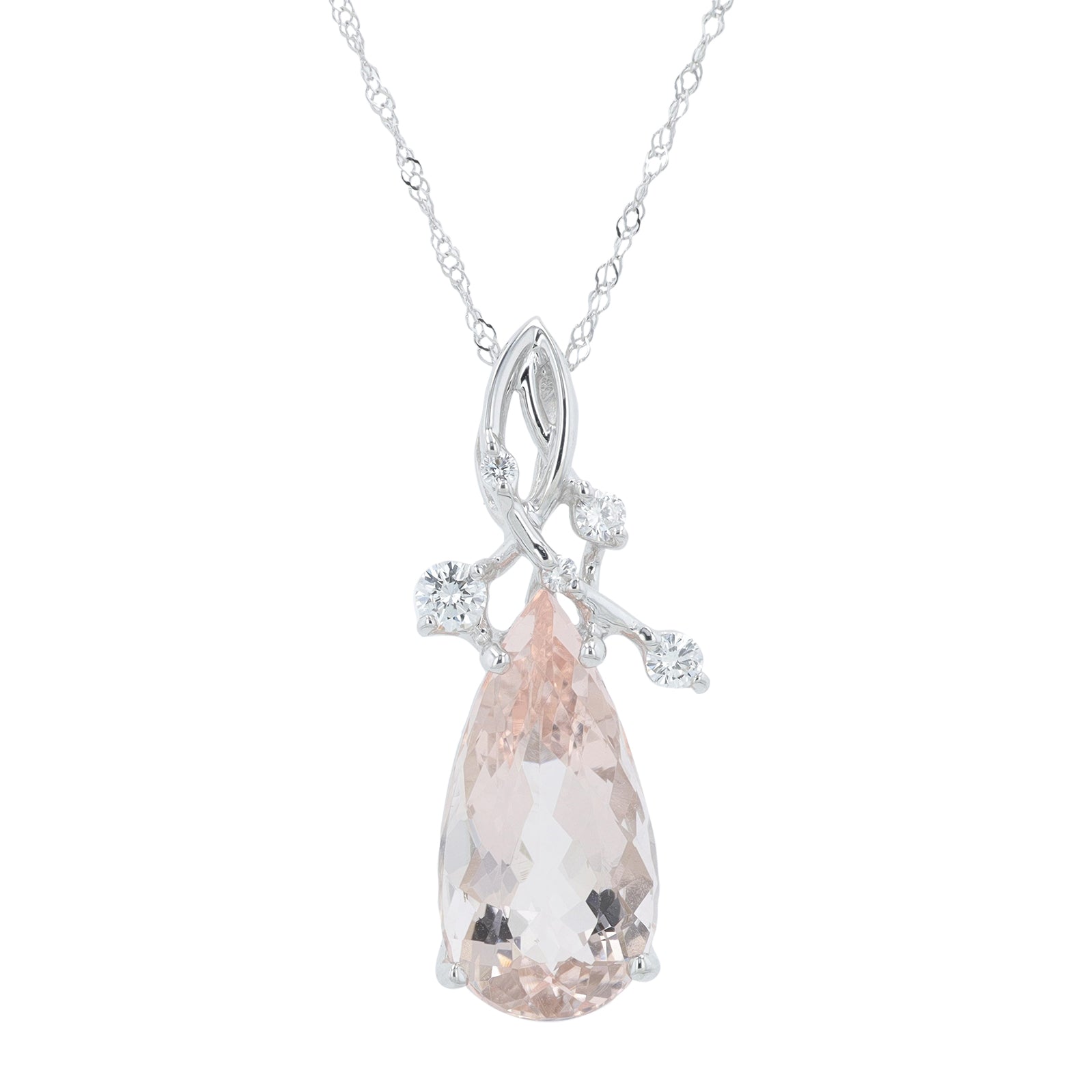 18K WG 5.07 CT Morganite Pendant