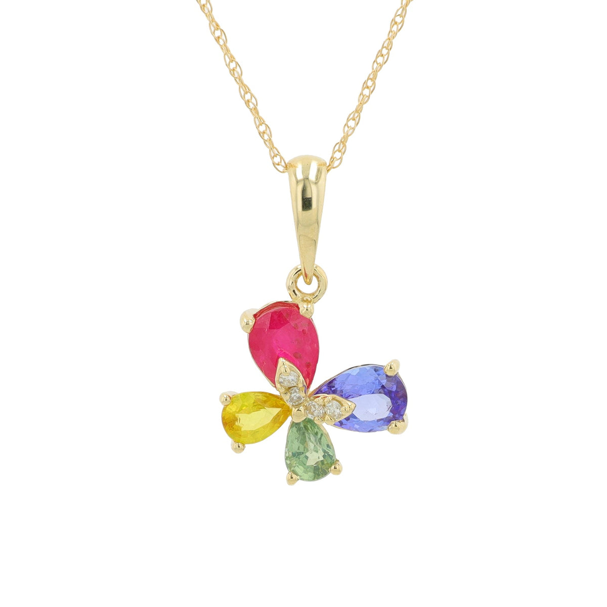 14K YG 1.35 CTW Ruby & Sapphire Pendant