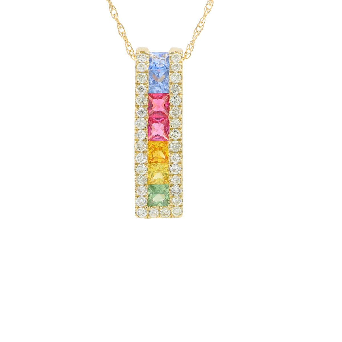 14K YG .80 CTW Sapphire Pendant