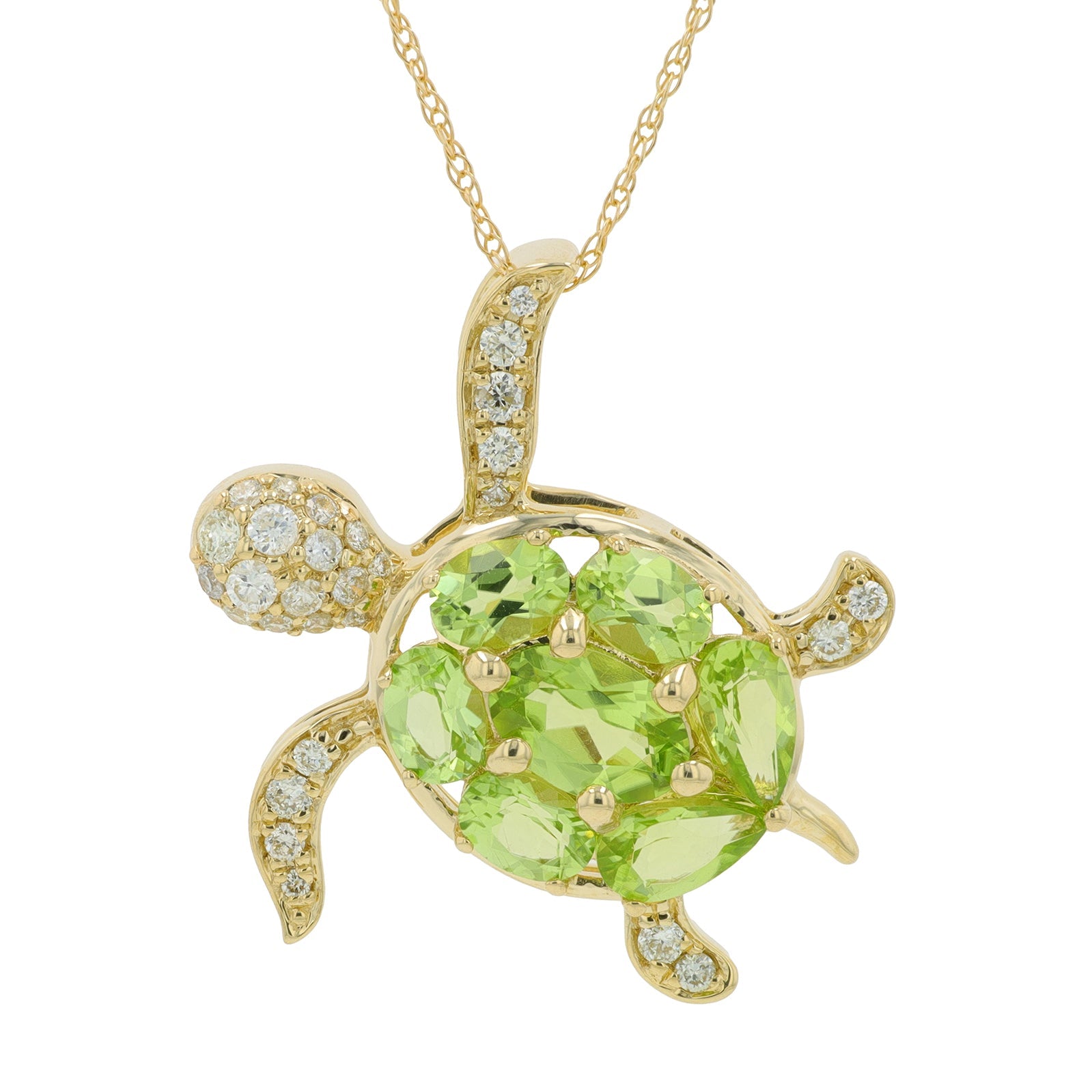 14K Gemstone Turtle Pendant<p><strong>More Colors Available</p></strong>