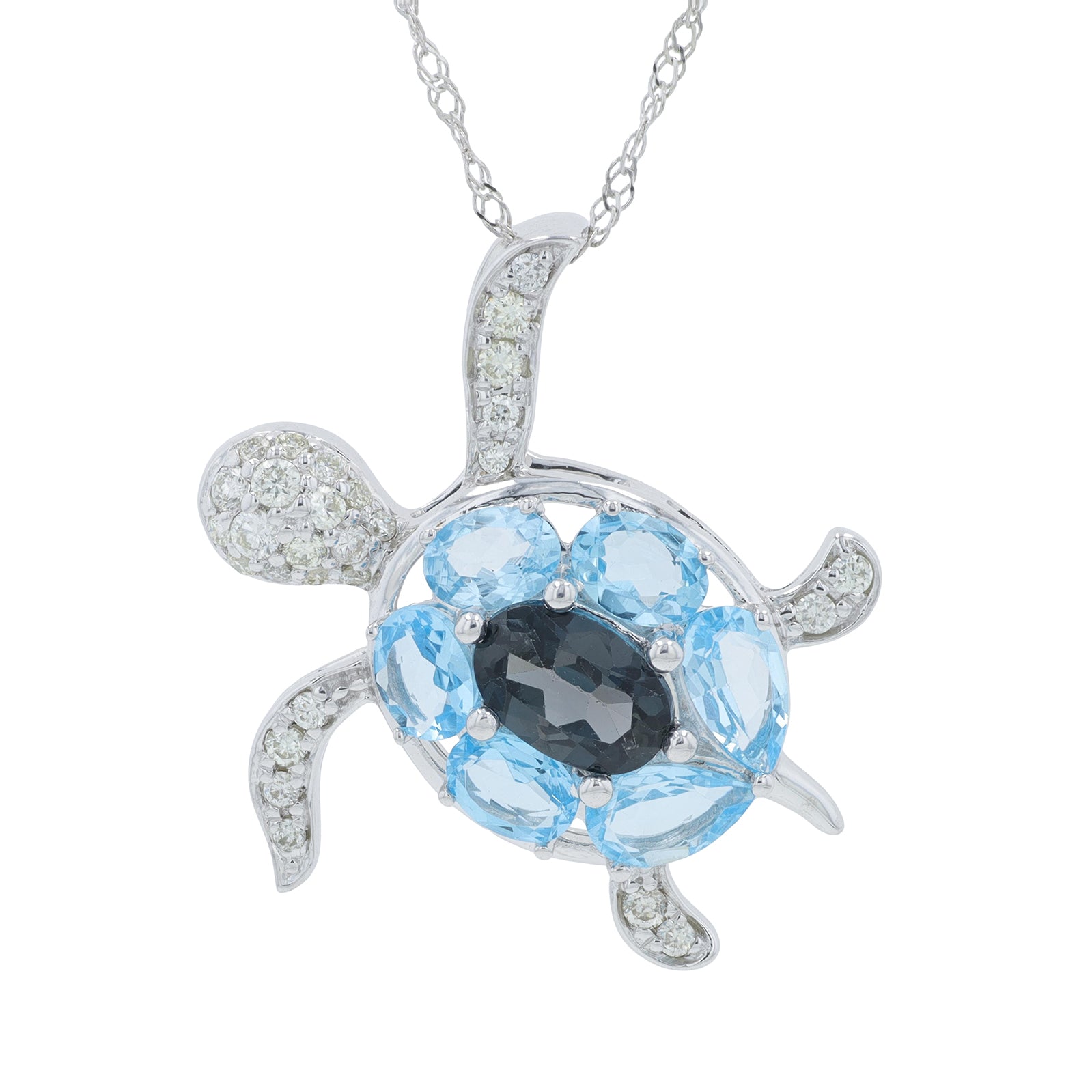 14K Gemstone Turtle Pendant<p><strong>More Colors Available</p></strong>