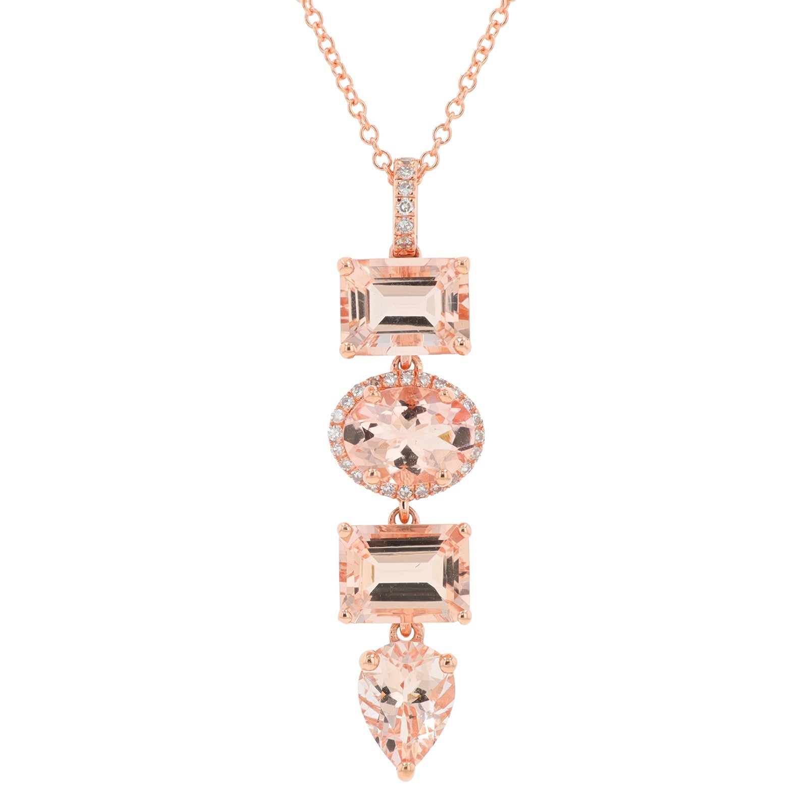 14K EFFY RG 4.60 CT Morganite Pendant