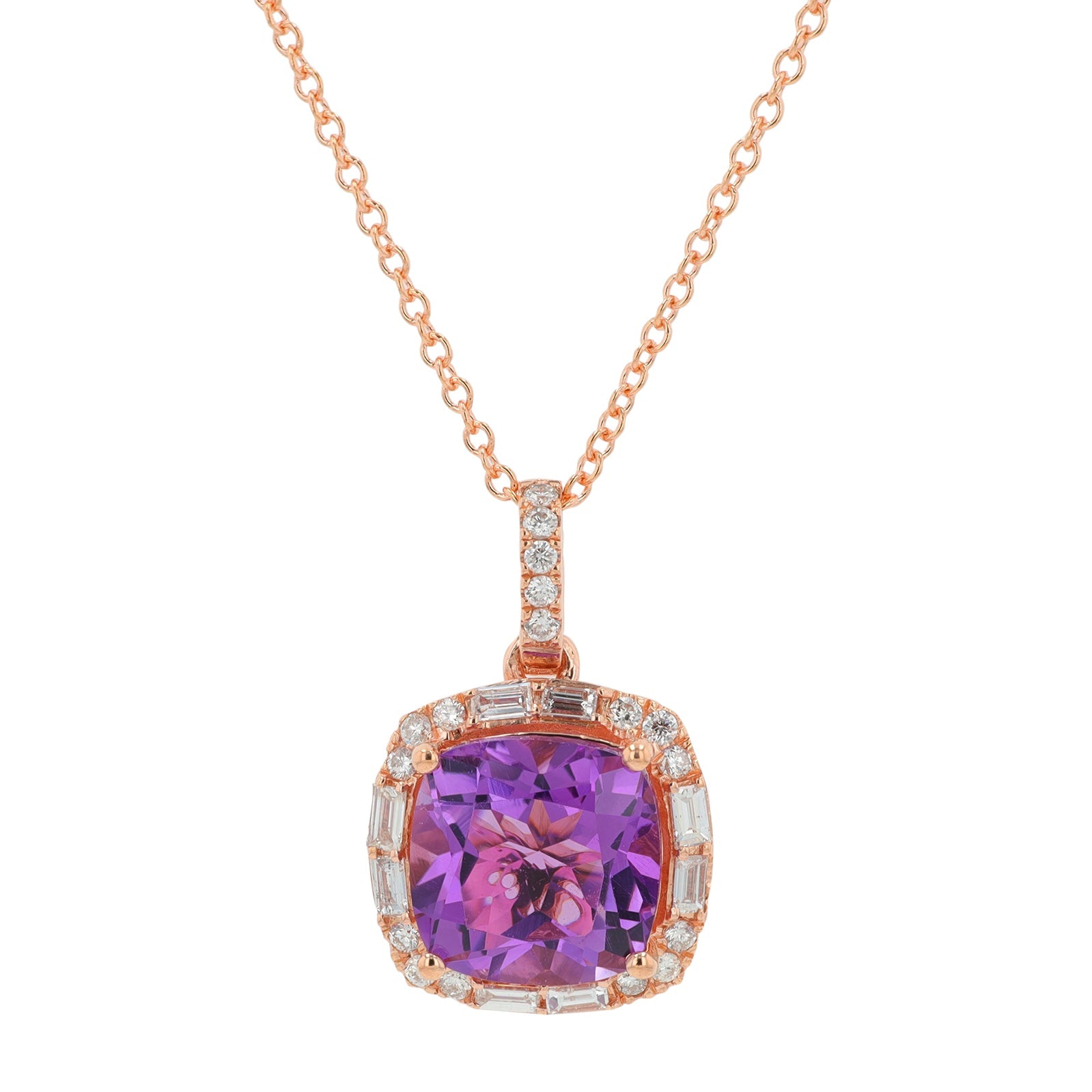 14K EFFY RG 2.70 CTW Amethyst Pendant