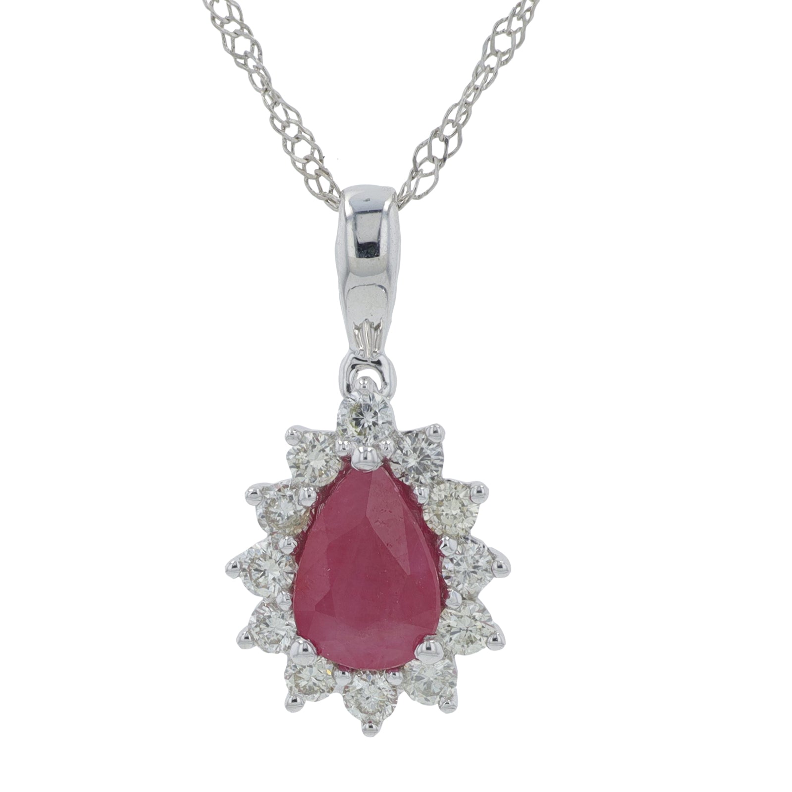 14K WG 0.50 CT Ruby Pendant