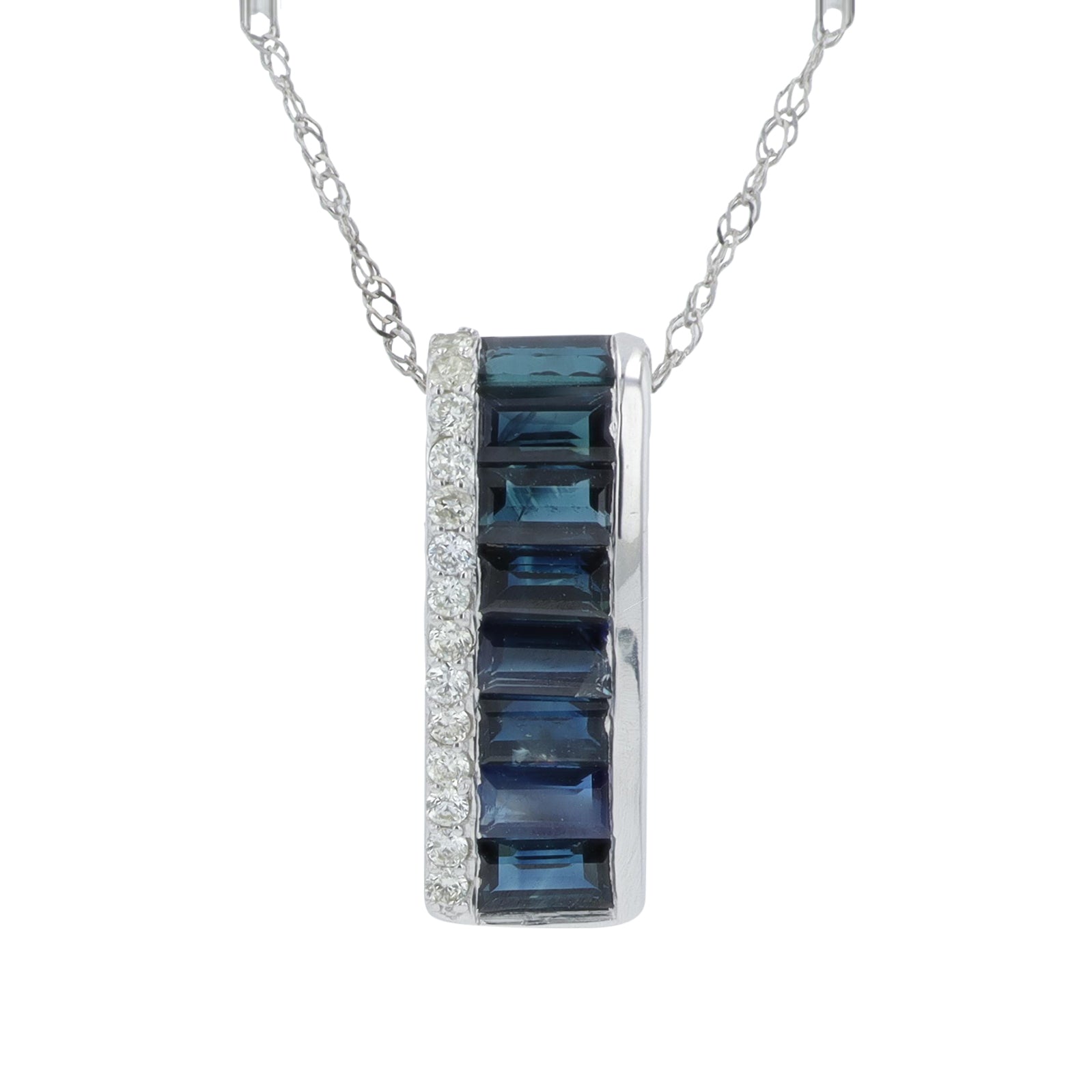 14K WG 1.40 CT Sapphire Necklace