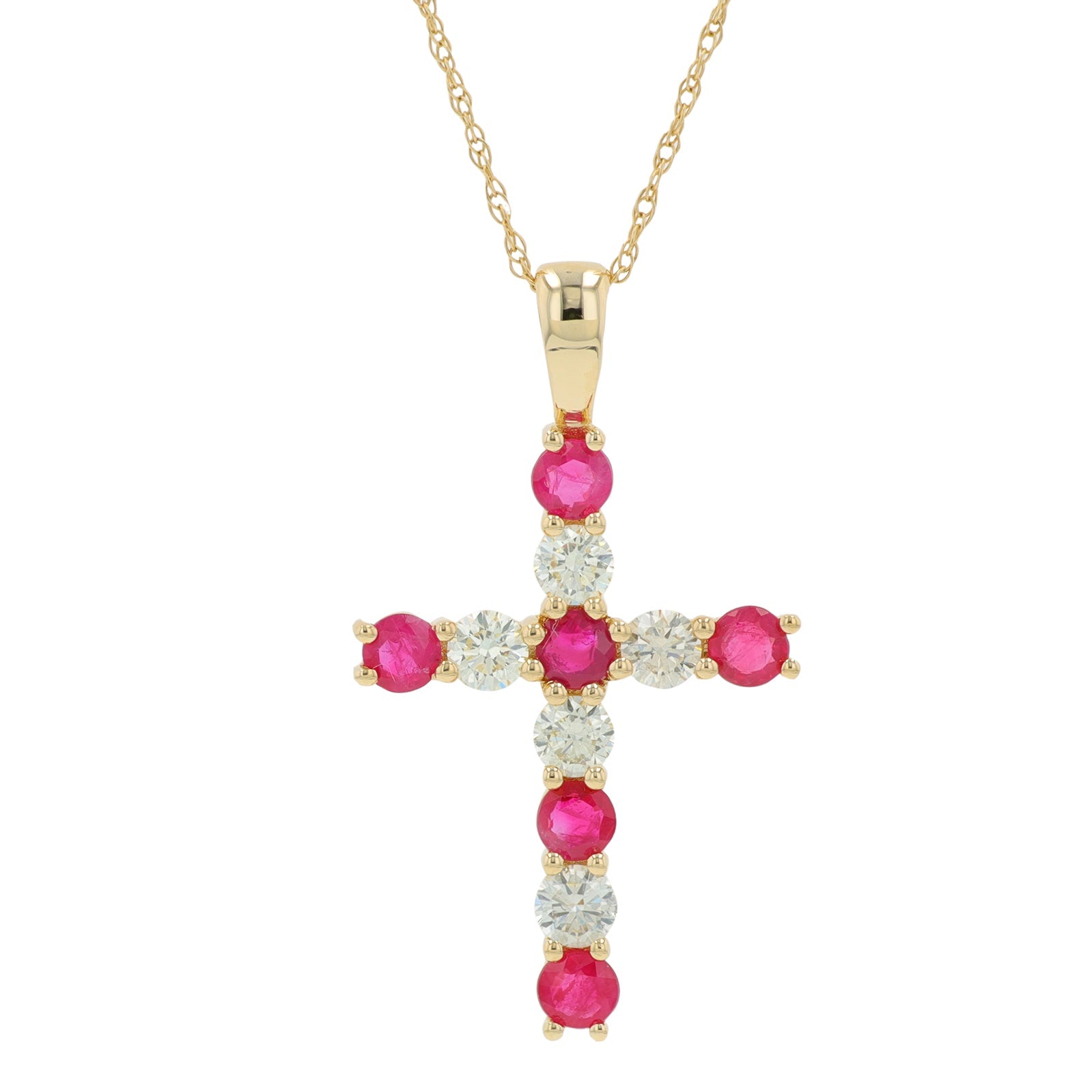 14K Gemstone Cross Pendant<p><strong>More Colors Available</p></strong>