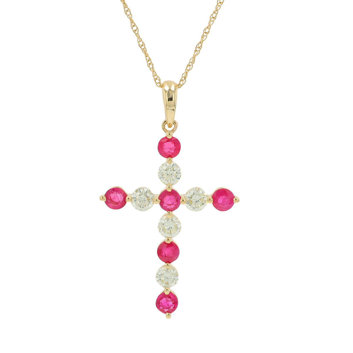 14K Gemstone Cross Pendant<p><strong>More Colors Available</p></strong>