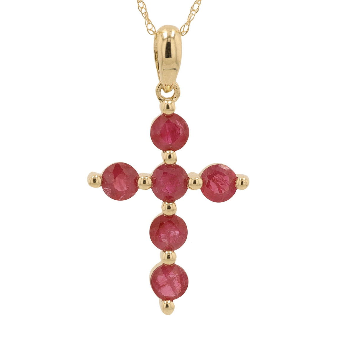 14K Gemstone Cross Pendant<p><strong>More Colors Available</p></strong>