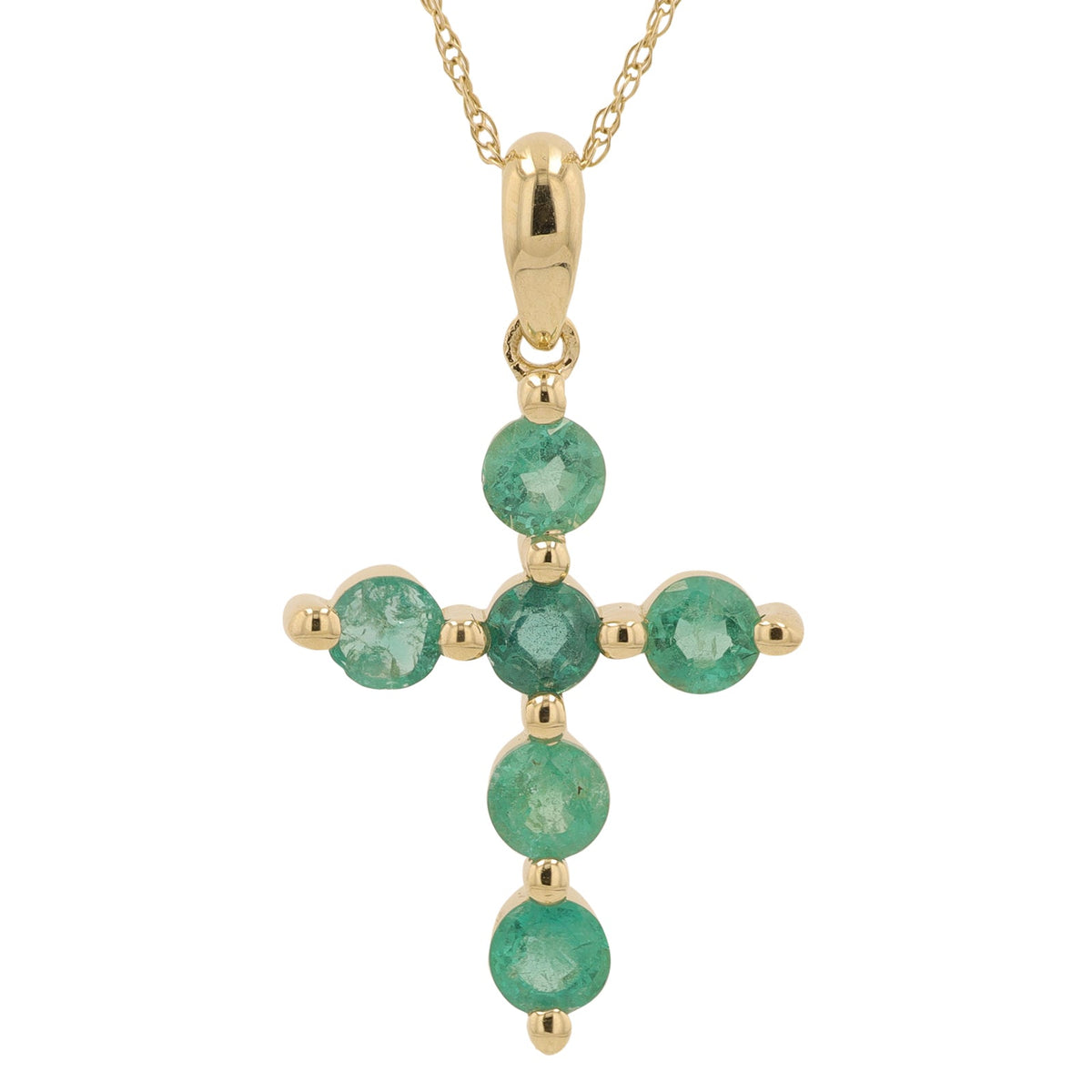 14K Gemstone Cross Pendant<p><strong>More Colors Available</p></strong>