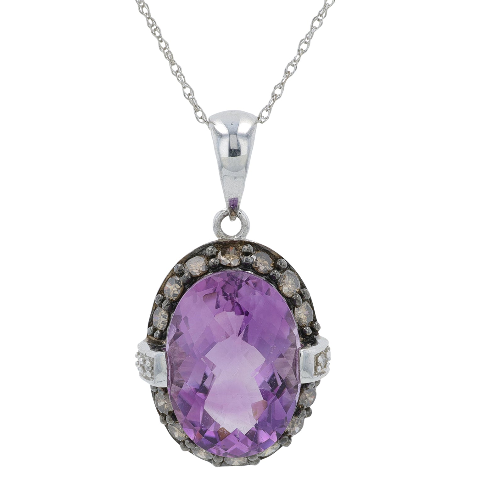 14K WG 5.40 CT Amethyst Pendant
