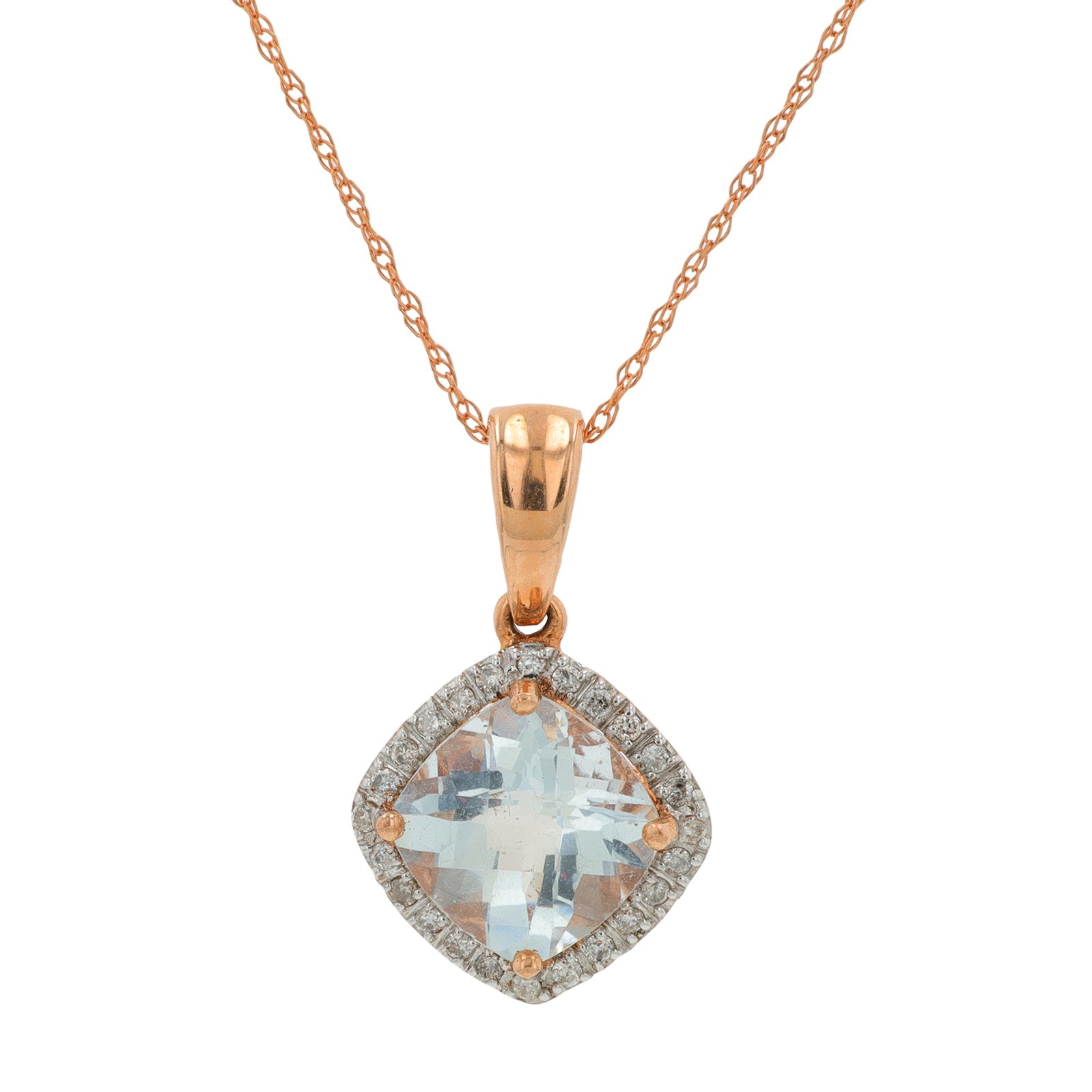 14K RG 2 CT Aqua Pendant