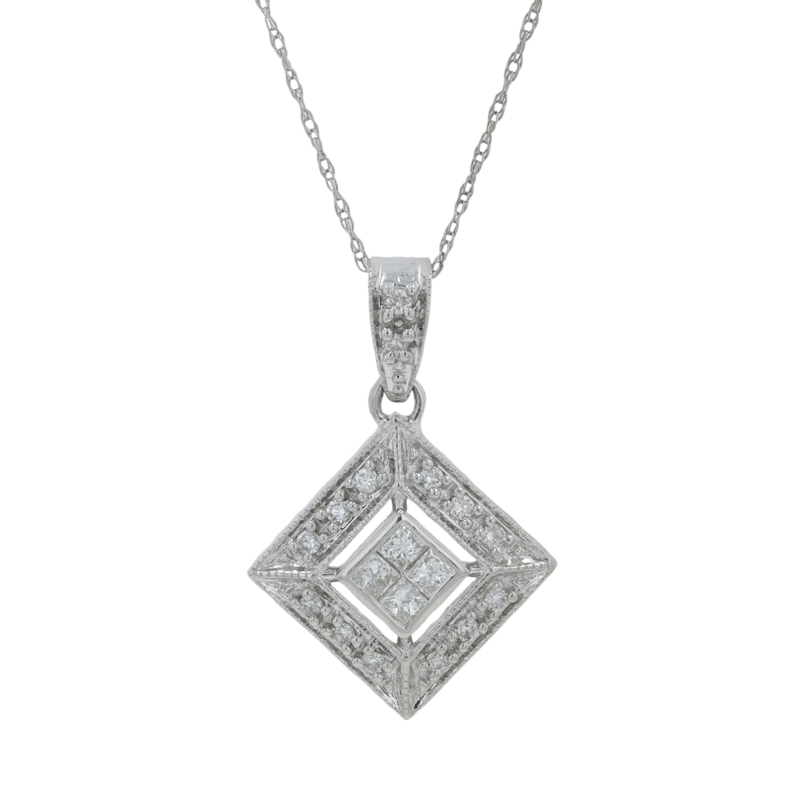 14K WG .35 CTW Diamond Pendant