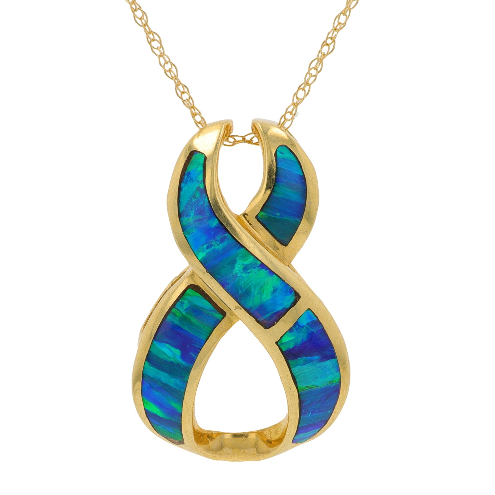 14K YG Opal Infinity Pendant