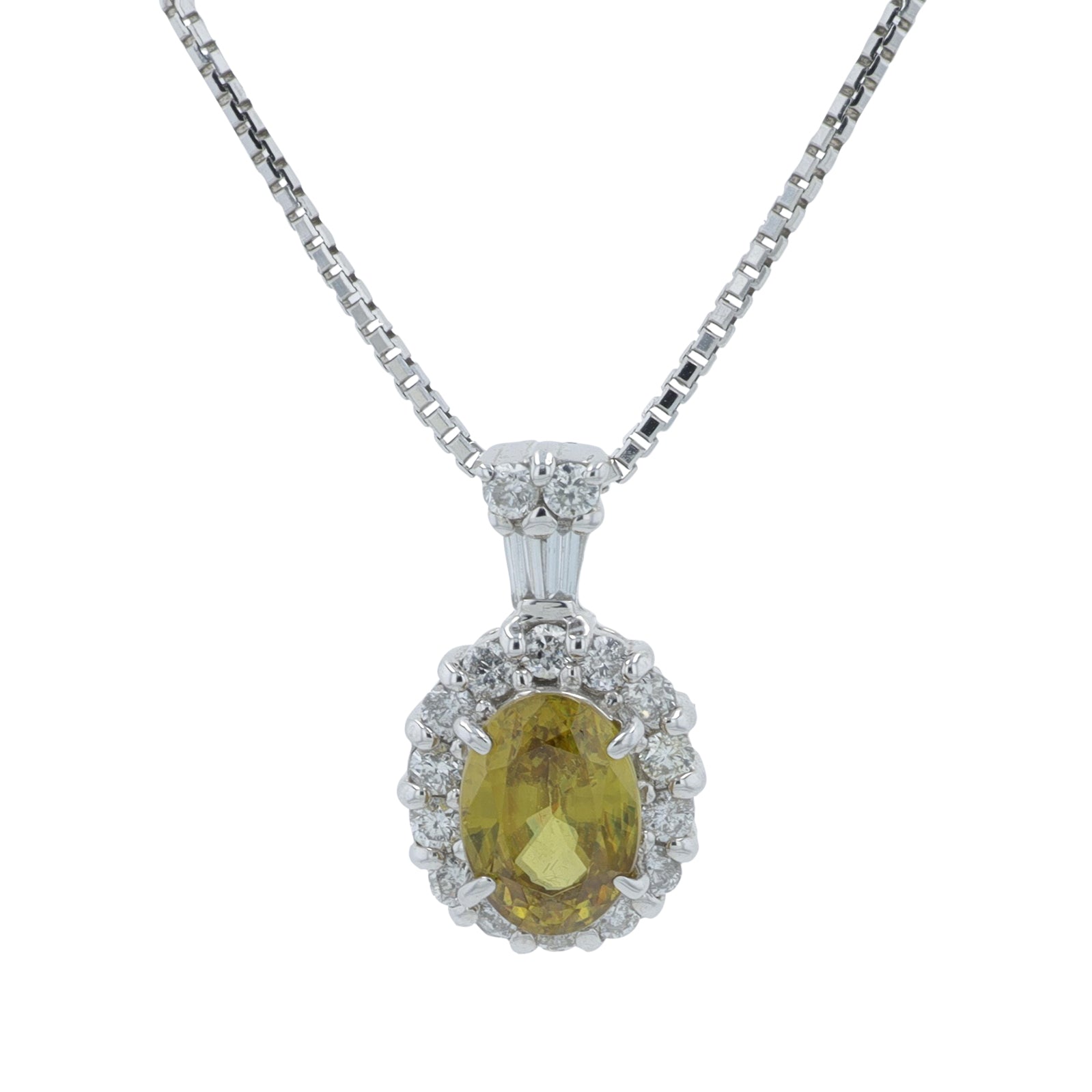 14K WG .98 CT Sphene Pendant