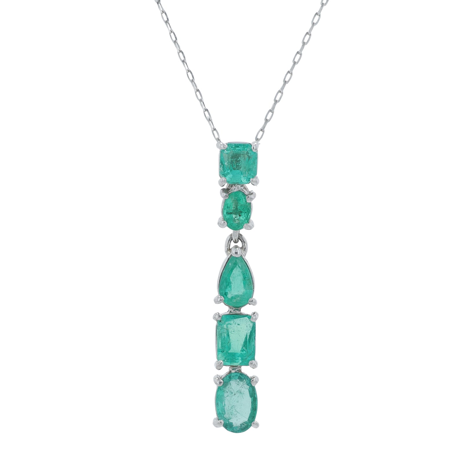 PT900 1.32 CT Emerald Pendant