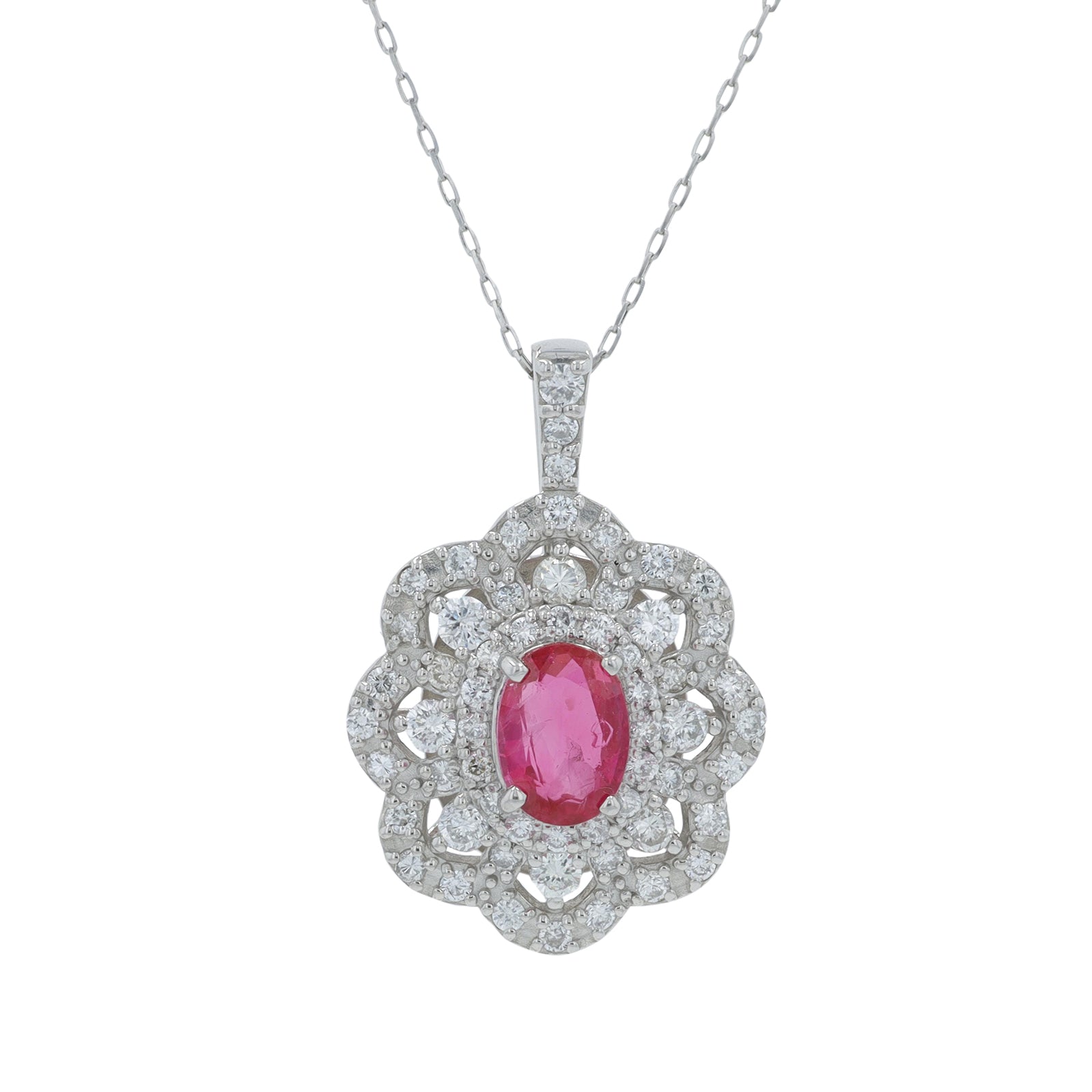 PT900 1 CT Ruby Pendant