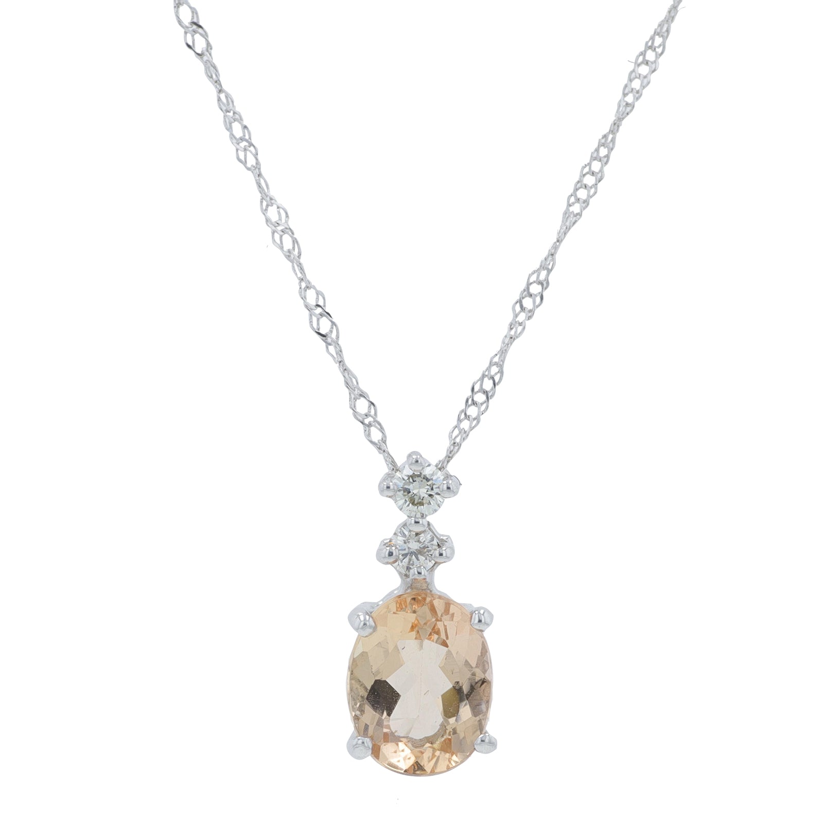 18K WG .99 CT Imperial Topaz Pendant
