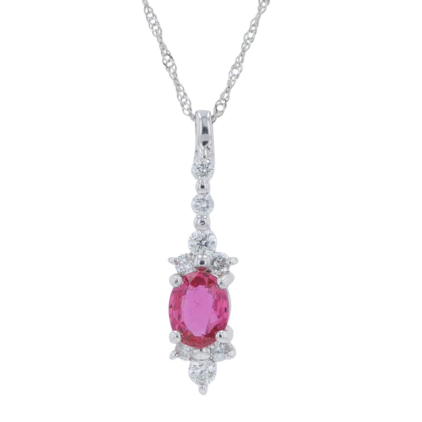 18K WG .453 CT Ruby Pendant