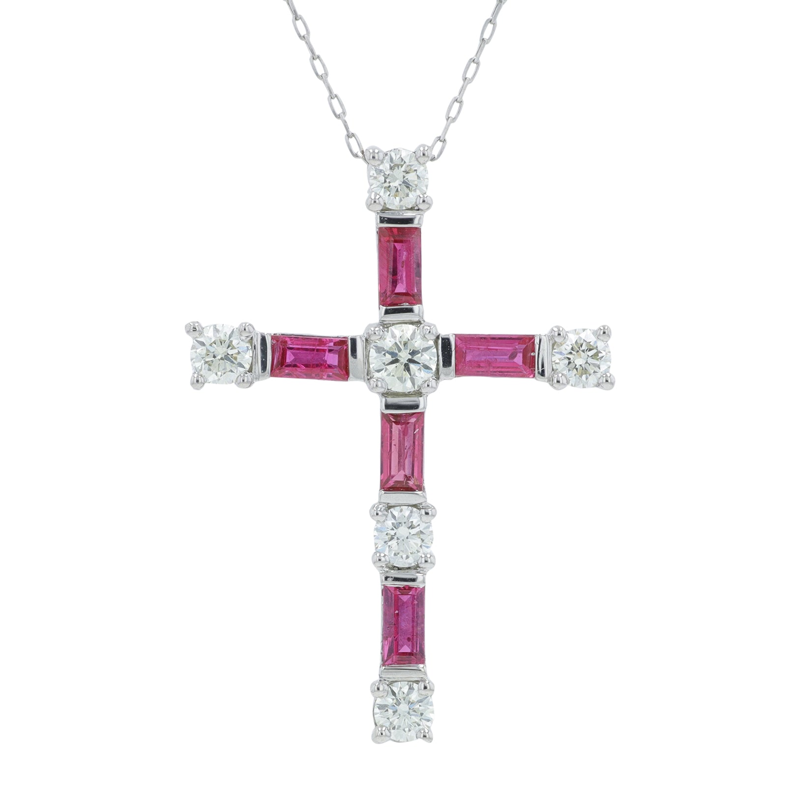 PT900/950 .50 CTW Ruby Cross Pendant