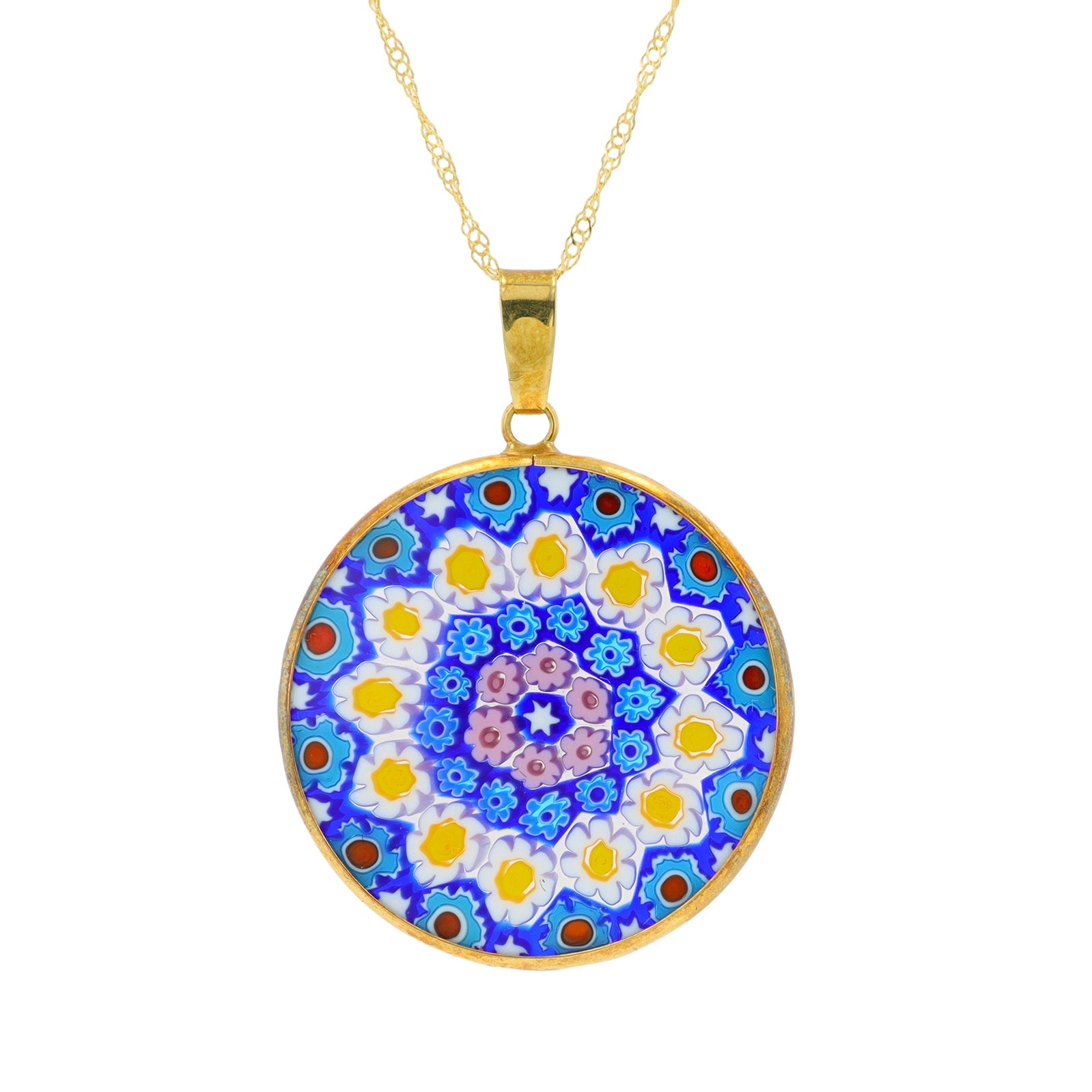 18K YG Maruno Glass Pendant
