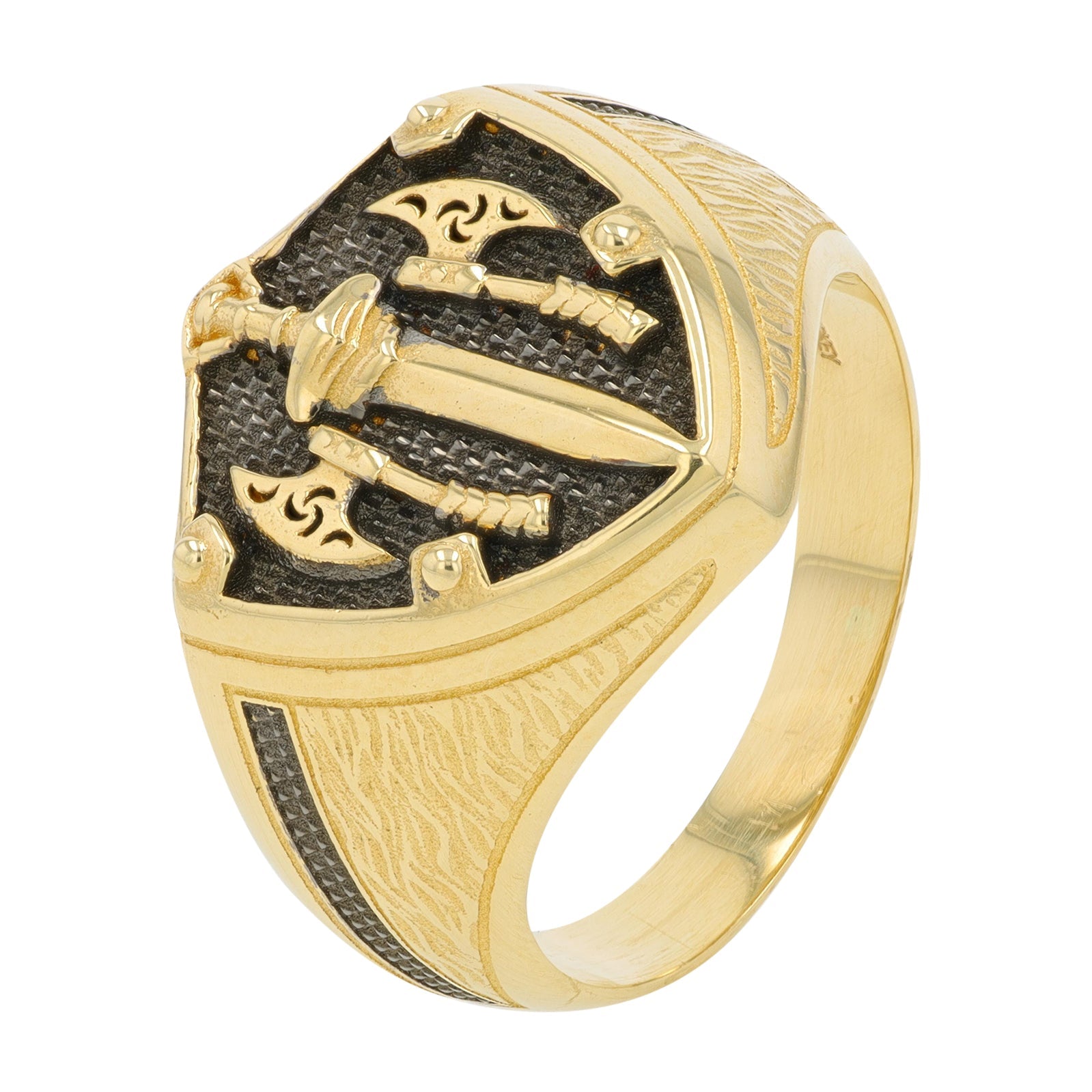 14K YG Sword Gents Ring