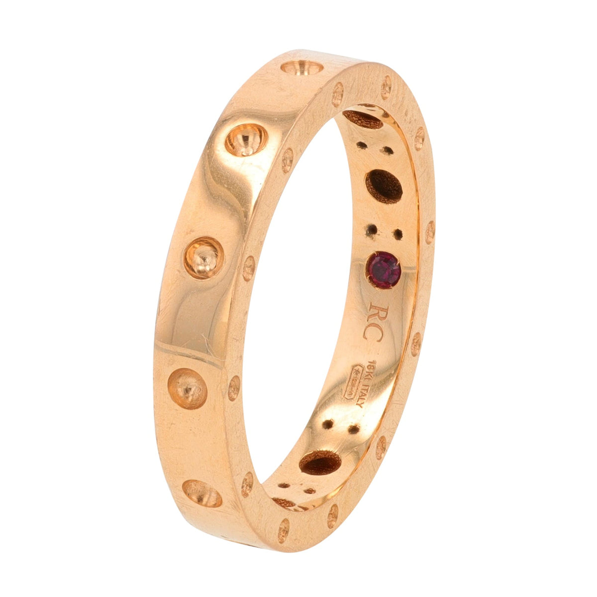 18K RG Roberto Coin Pois Moi with Hidden Ruby Band
