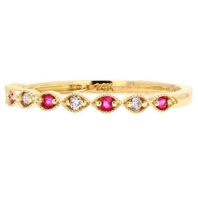 14K Gemstone Stacking Bands<p><strong>More Colors Available</p></strong>