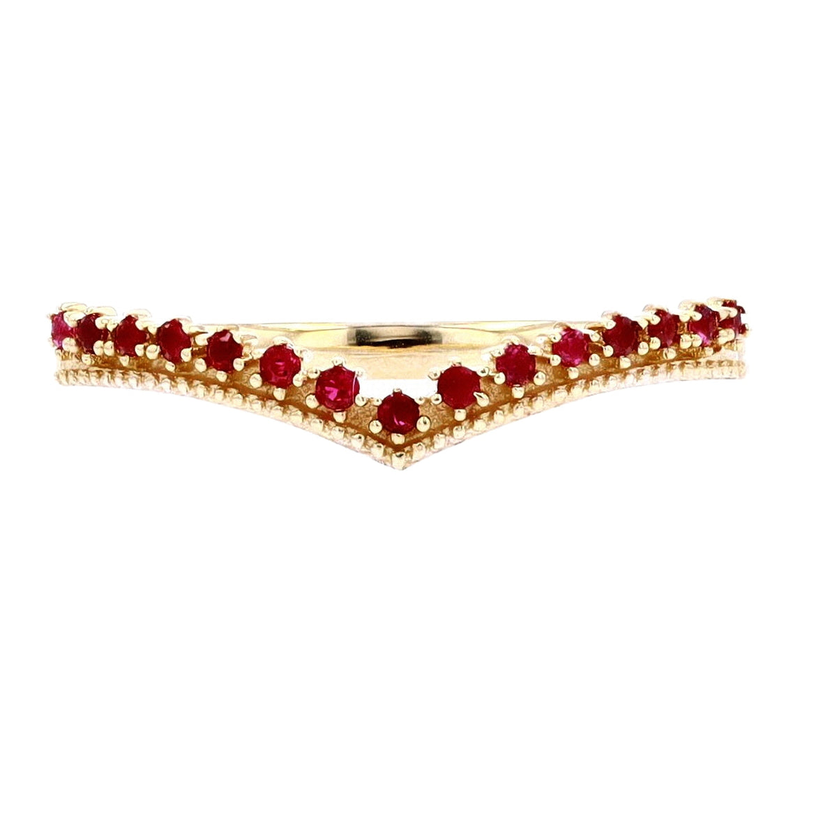 14K Gemstone Chevron Band<p><strong>More Colors Available</p></strong>
