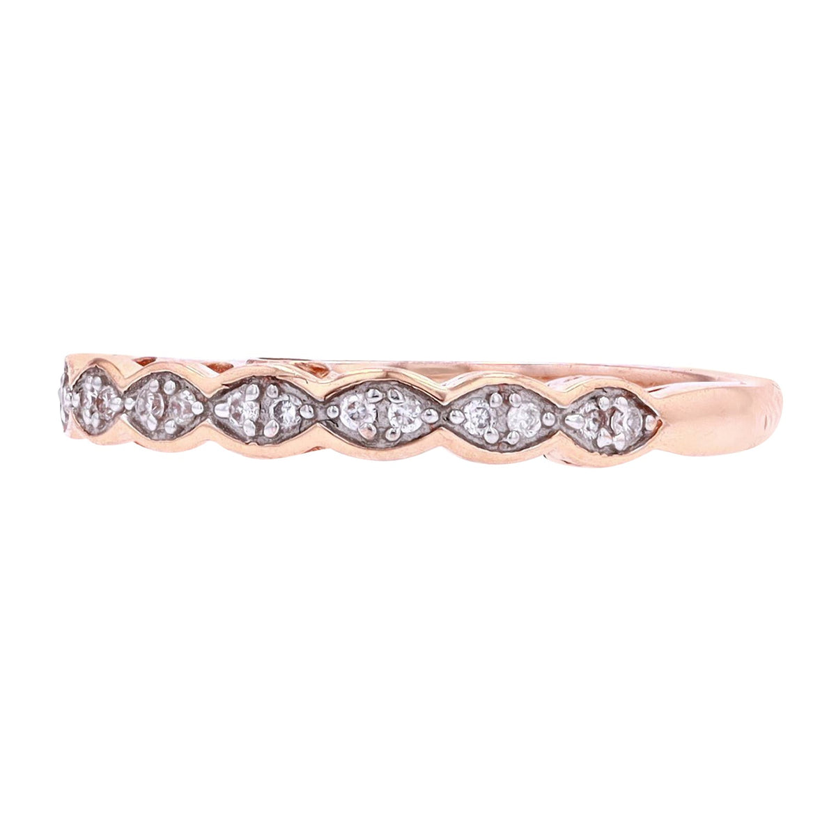 14K RG Morganite Accent Band