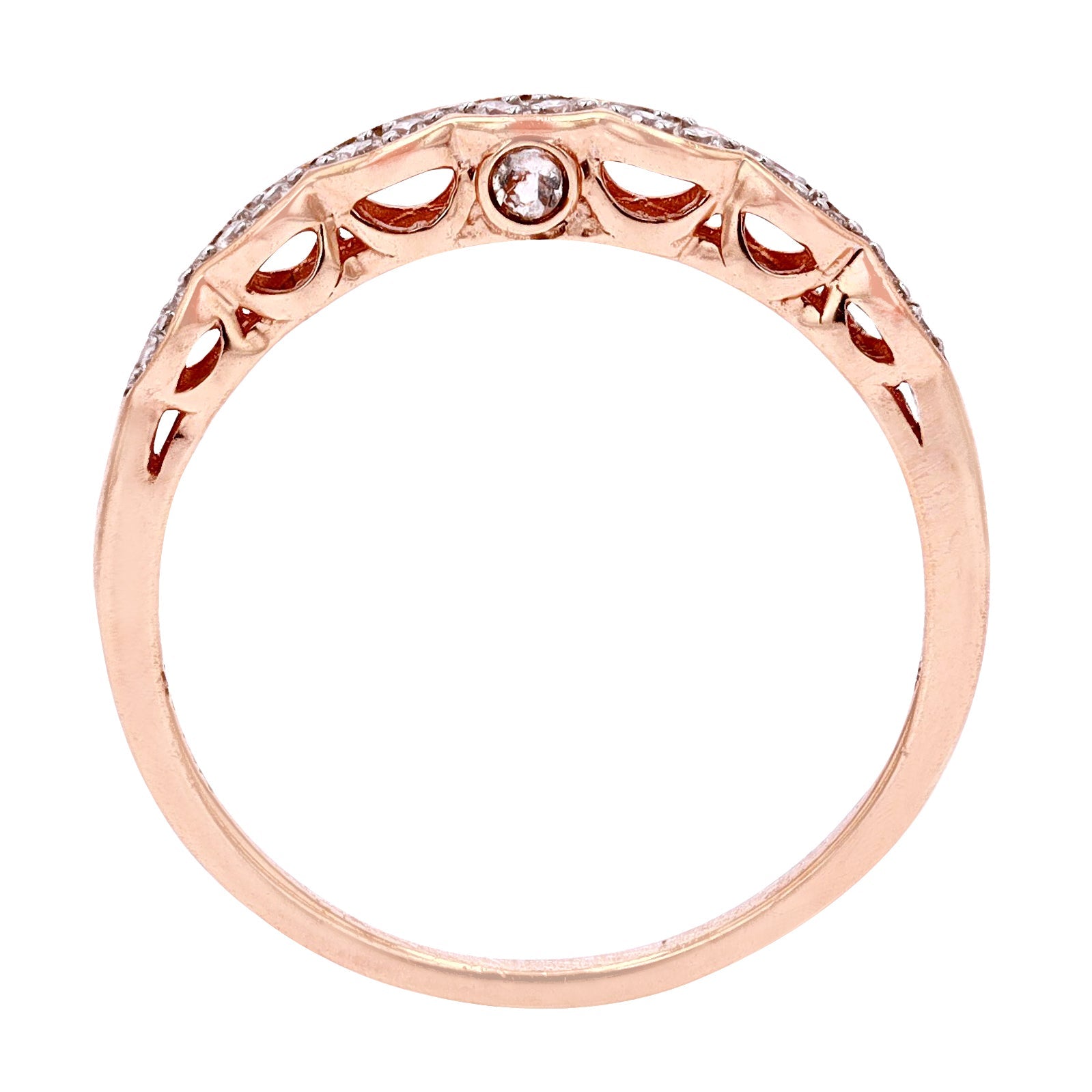 14K RG Morganite Accent Band