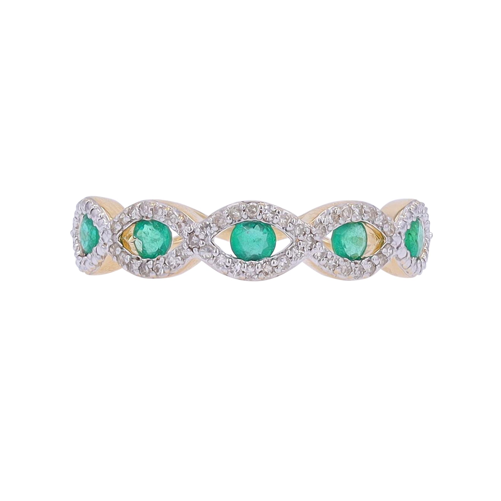 14K Gemstone & Diamond Band<p><strong>More Colors Available</p></strong>