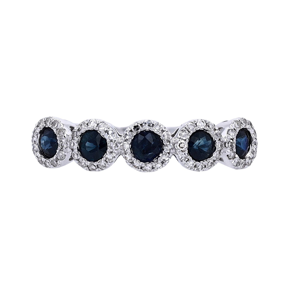 14K Gemstone Halo Band<p><strong>More Colors Available</p></strong>