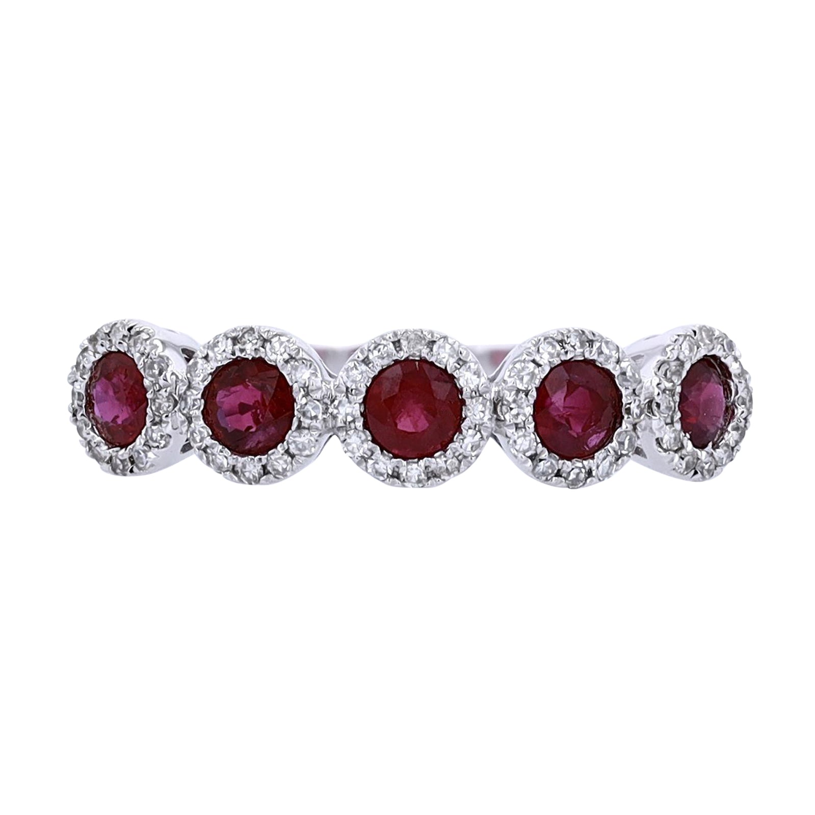 14K Gemstone Halo Band<p><strong>More Colors Available</p></strong>