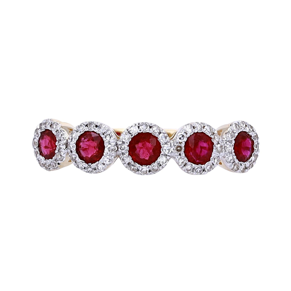 14K Gemstone Halo Band<p><strong>More Colors Available</p></strong>
