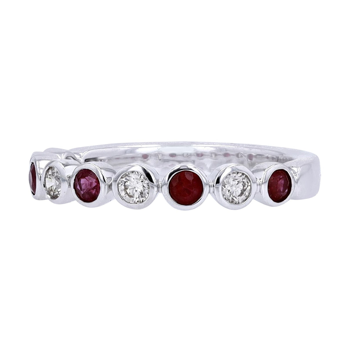 14K Diamond & Gemstone Bezel Set Band<p><strong>More Colors Available</p></strong>