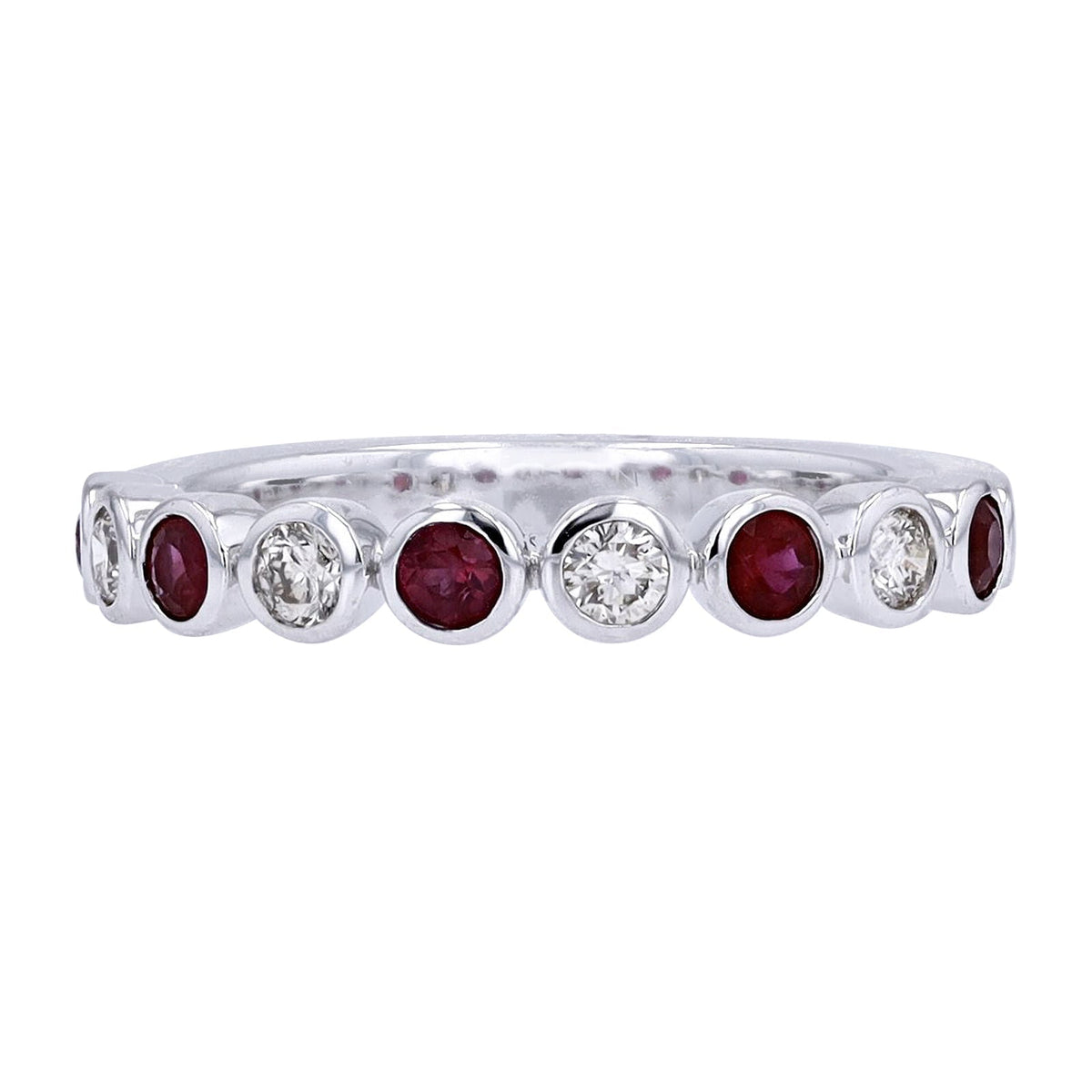 14K Diamond & Gemstone Bezel Set Band<p><strong>More Colors Available</p></strong>