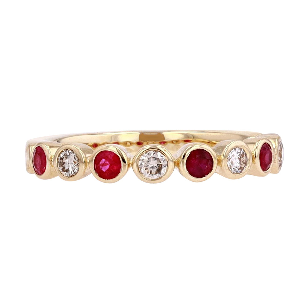 14K Diamond & Gemstone Bezel Set Band<p><strong>More Colors Available</p></strong>